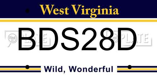 BDS28D West Virginia License Plate