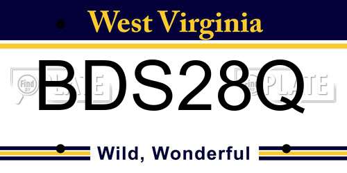 BDS28Q West Virginia License Plate