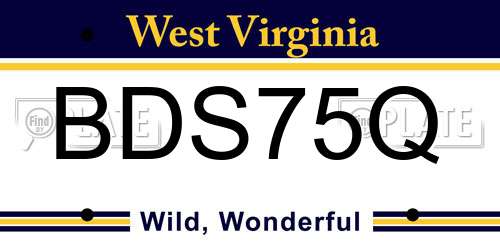 BDS75Q West Virginia License Plate