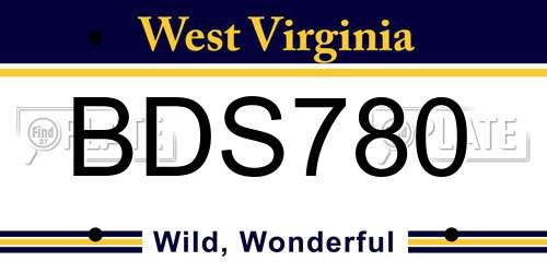 BDS780 West Virginia License Plate