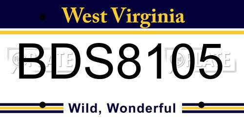 BDS8105 West Virginia License Plate