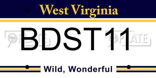 BDST11 West Virginia License Plate