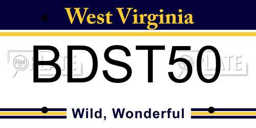 BDST50 West Virginia License Plate