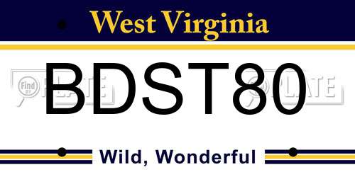 BDST80 West Virginia License Plate