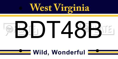 BDT48B West Virginia License Plate