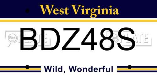 BDZ48S West Virginia License Plate