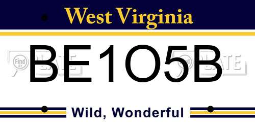 BE1O5B West Virginia License Plate