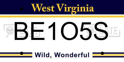 BE1O5S West Virginia License Plate