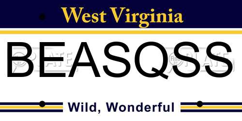 BEASQSS West Virginia License Plate