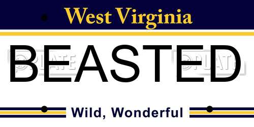 BEASTED West Virginia License Plate