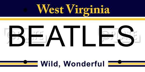 BEATLES West Virginia License Plate