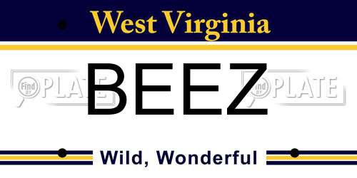 BEEZ West Virginia License Plate