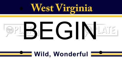 BEGIN West Virginia License Plate