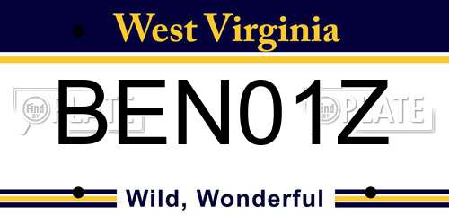 BEN01Z West Virginia License Plate