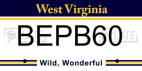BEPB60 West Virginia License Plate