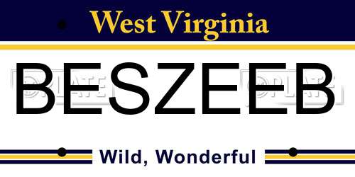 BESZEEB West Virginia License Plate
