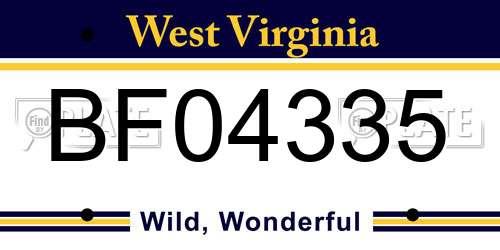 BF04335 West Virginia License Plate