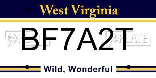 BF7A2T West Virginia License Plate