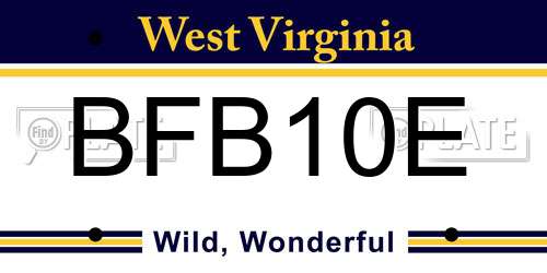 BFB10E West Virginia License Plate