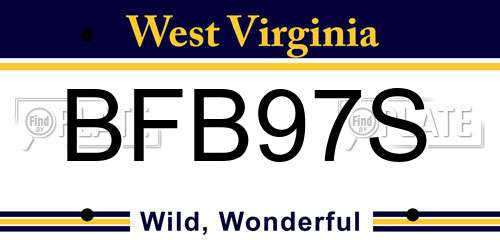 BFB97S West Virginia License Plate