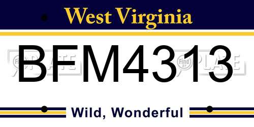 BFM4313 West Virginia License Plate