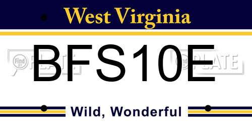 BFS10E West Virginia License Plate