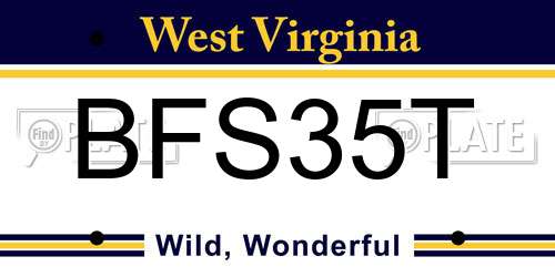 BFS35T West Virginia License Plate