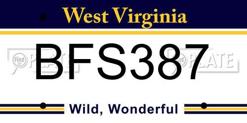 BFS387 West Virginia License Plate