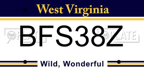 BFS38Z West Virginia License Plate