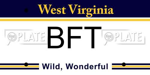 BFT West Virginia License Plate