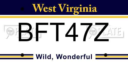 BFT47Z West Virginia License Plate