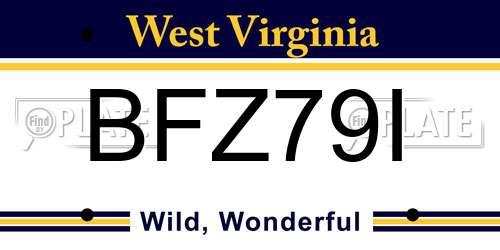 BFZ79I West Virginia License Plate