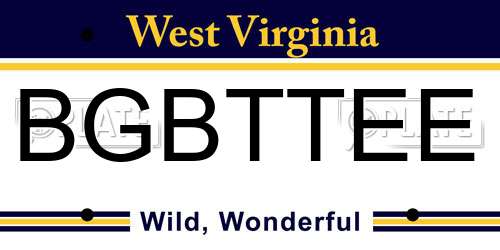 BGBTTEE West Virginia License Plate