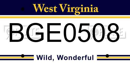 BGE0508 West Virginia License Plate