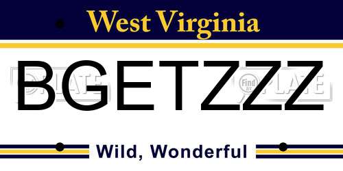BGETZZZ West Virginia License Plate