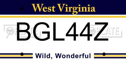 BGL44Z West Virginia License Plate