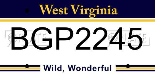BGP2245 West Virginia License Plate