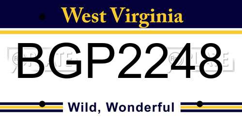 BGP2248 West Virginia License Plate