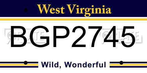 BGP2745 West Virginia License Plate