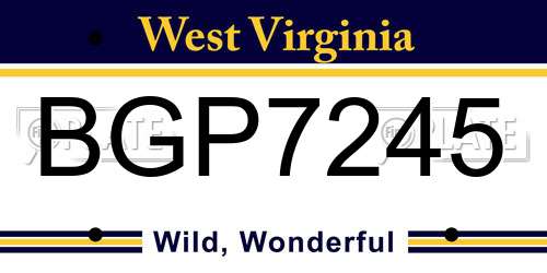 BGP7245 West Virginia License Plate