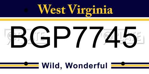 BGP7745 West Virginia License Plate