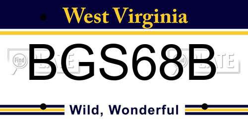 BGS68B West Virginia License Plate