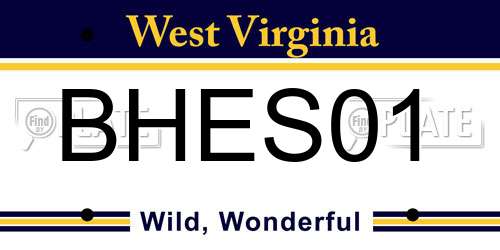 BHES01 West Virginia License Plate