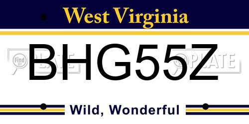 BHG55Z West Virginia License Plate