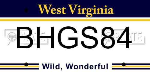 BHGS84 West Virginia License Plate
