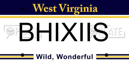 BHIXIIS West Virginia License Plate
