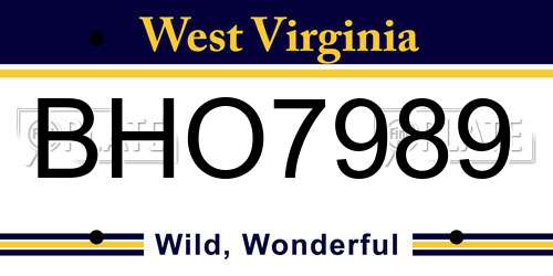BHO7989 West Virginia License Plate