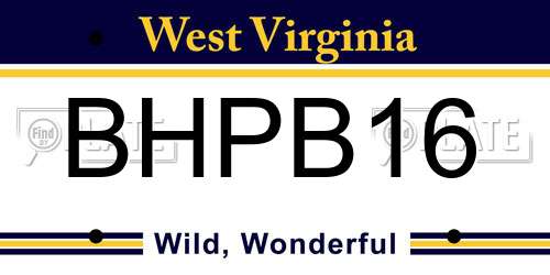 BHPB16 West Virginia License Plate