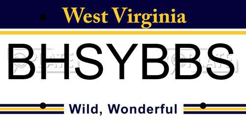 BHSYBBS West Virginia License Plate