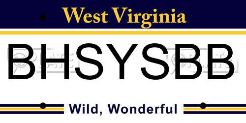 BHSYSBB West Virginia License Plate